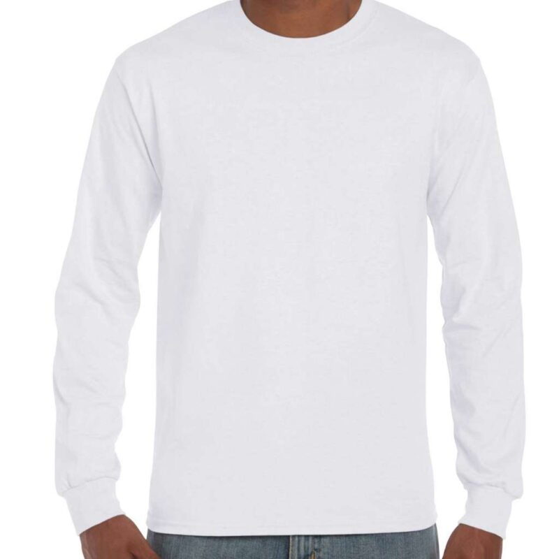 λευκή ανδρική μακρυμάνικη μπλούζα
