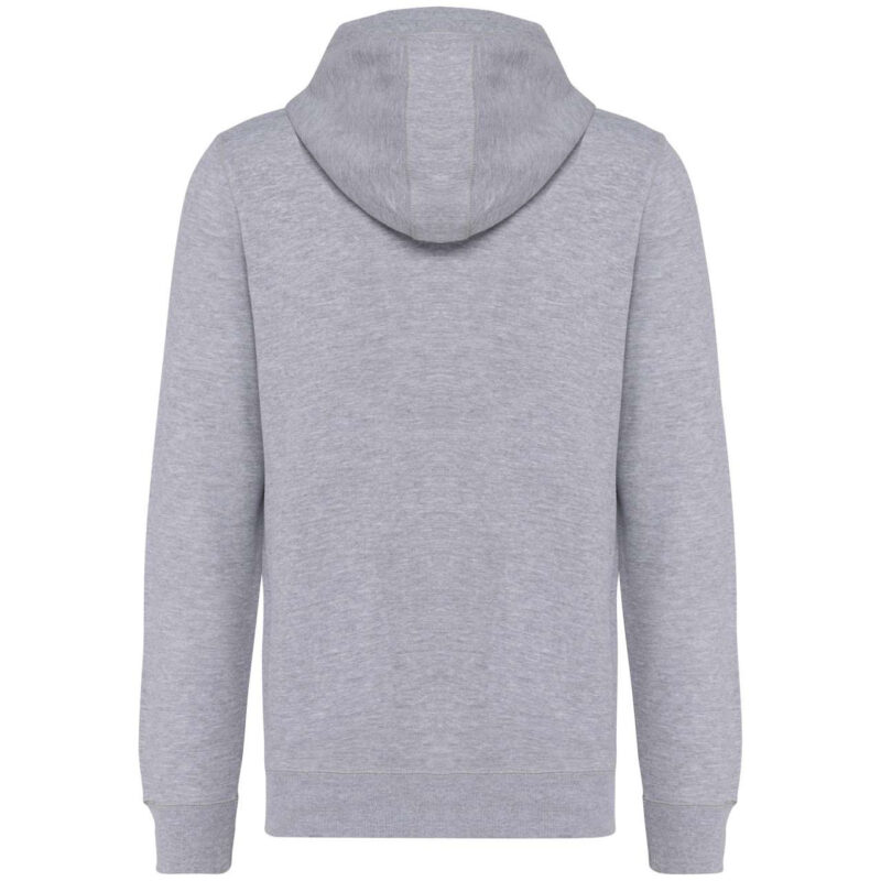 unisex οργανική ζακέτα κουκούλα πίσω όψη σε χρώμα oxford grey